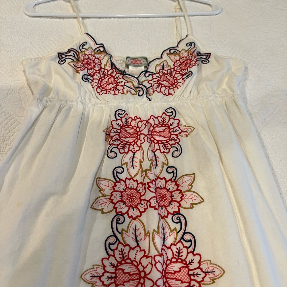 Embroidered white summer dress
